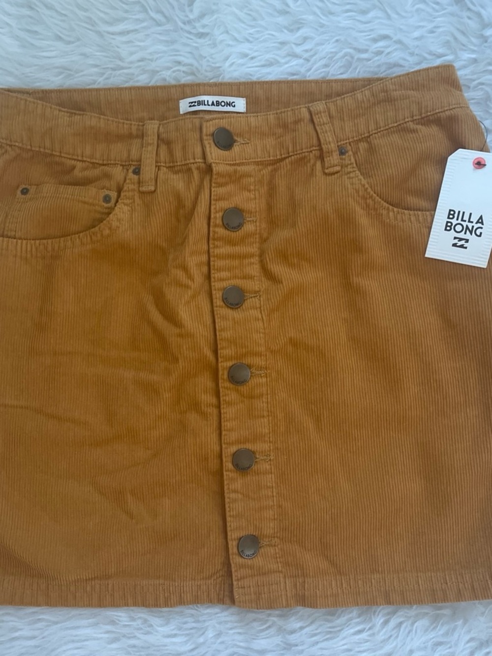 Billabong Corduroy Mini Skirt in Mustard